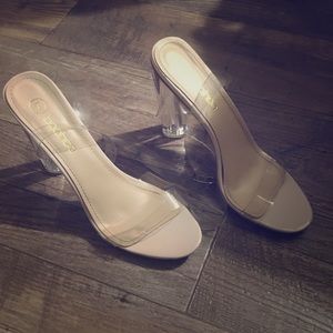 Clear sandal heels